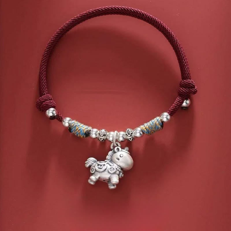 EverestArtstudios Year of the Horse 999 Sterling Silver String Braided Protection Bracelet