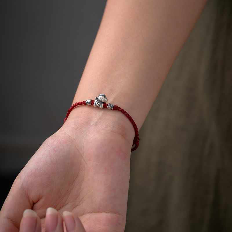 EverestArtstudios Year of the Horse 999 Sterling Silver String Braided Protection Bracelet