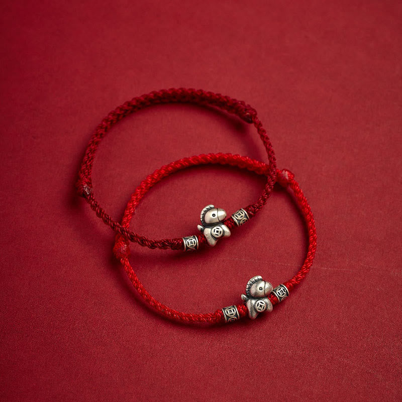 EverestArtstudios Year of the Horse 999 Sterling Silver String Braided Protection Bracelet