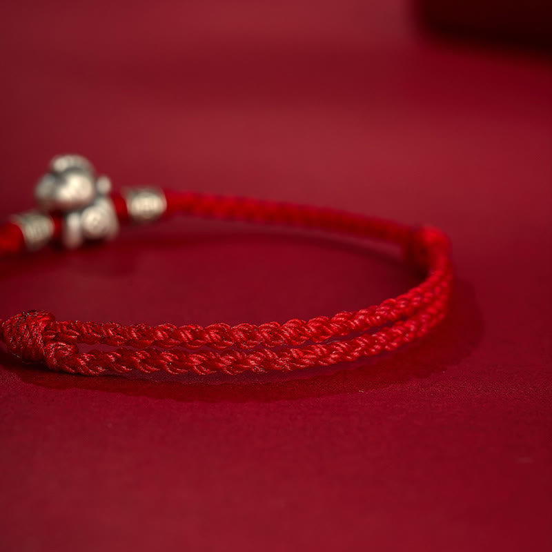 EverestArtstudios Year of the Horse 999 Sterling Silver String Braided Protection Bracelet
