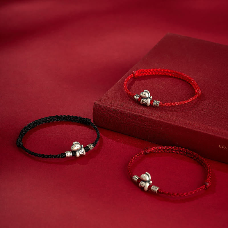 EverestArtstudios Year of the Horse 999 Sterling Silver String Braided Protection Bracelet