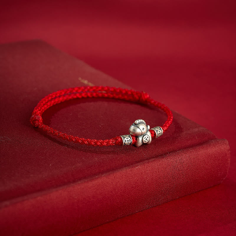 EverestArtstudios Year of the Horse 999 Sterling Silver String Braided Protection Bracelet
