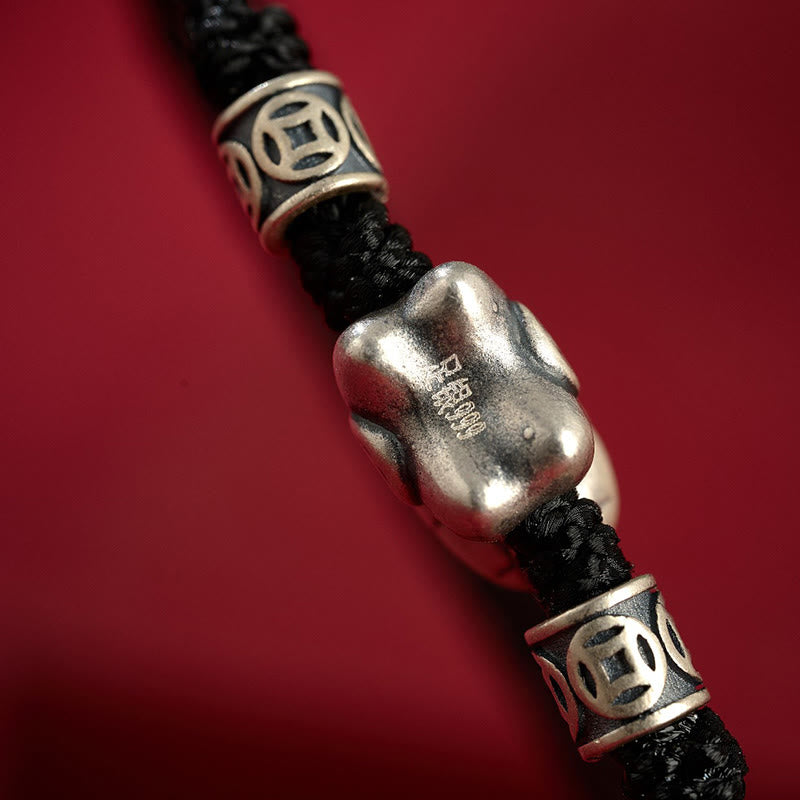 EverestArtstudios Year of the Horse 999 Sterling Silver String Braided Protection Bracelet