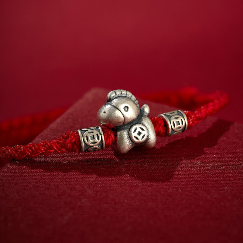 EverestArtstudios Year of the Horse 999 Sterling Silver String Braided Protection Bracelet