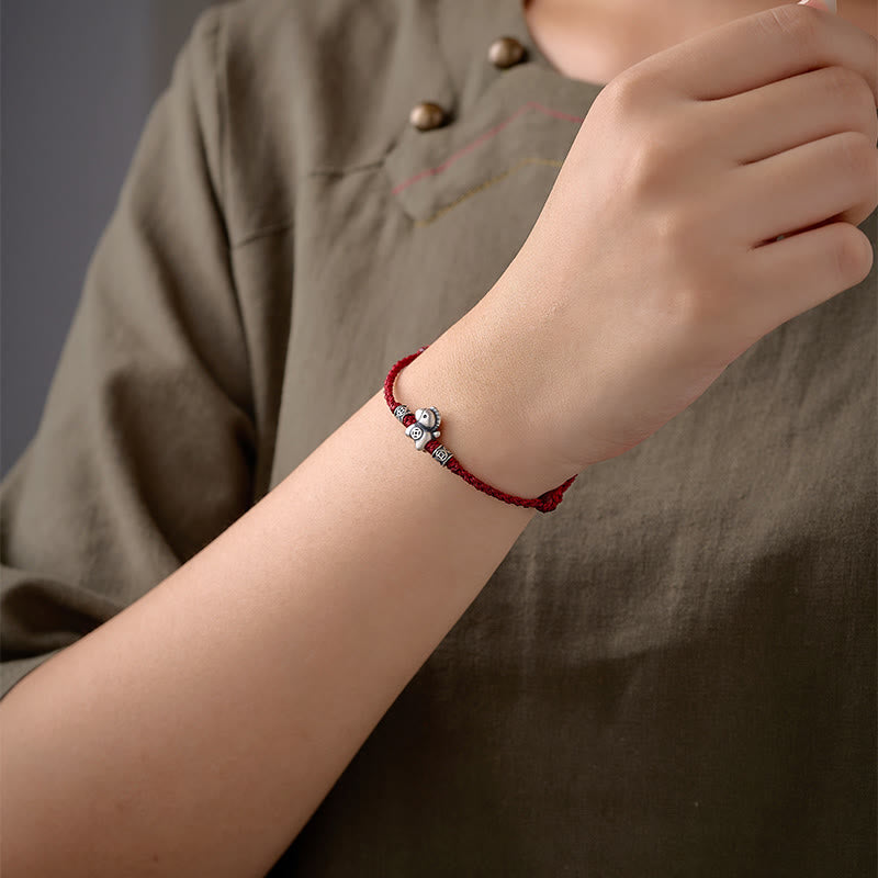 EverestArtstudios Year of the Horse 999 Sterling Silver String Braided Protection Bracelet