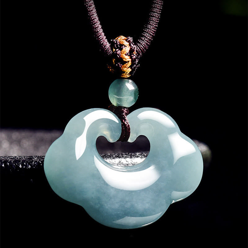 EverestArtstudios Auspicious Ruyi Jade Luck Necklace String Pendant