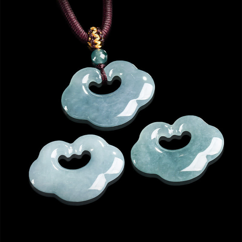 EverestArtstudios Auspicious Ruyi Jade Luck Necklace String Pendant