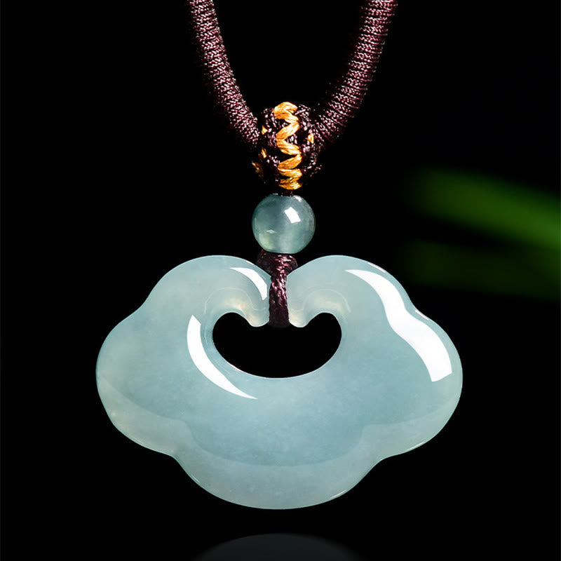 EverestArtstudios Auspicious Ruyi Jade Luck Necklace String Pendant