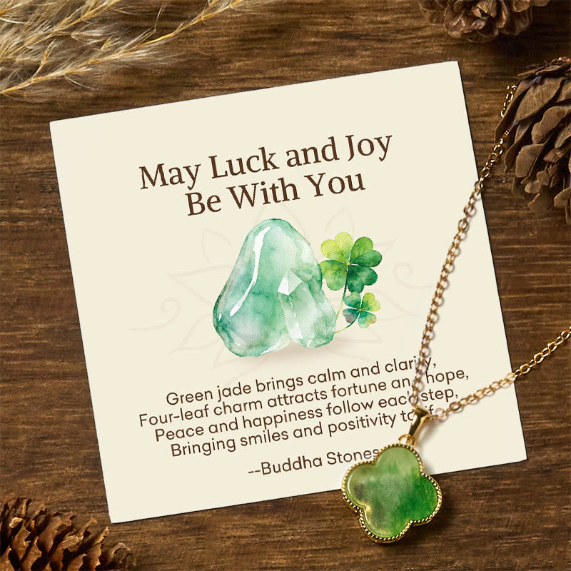 EverestArtstudios "May Luck and Joy Be With You" Jade Necklace Includes Gift Message Card
