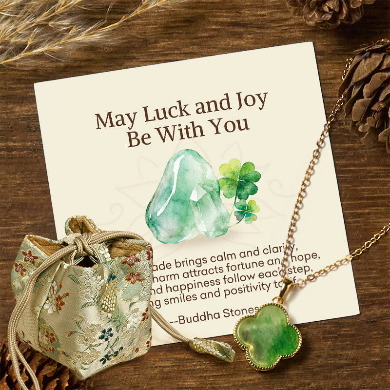 EverestArtstudios "May Luck and Joy Be With You" Jade Necklace Includes Gift Message Card