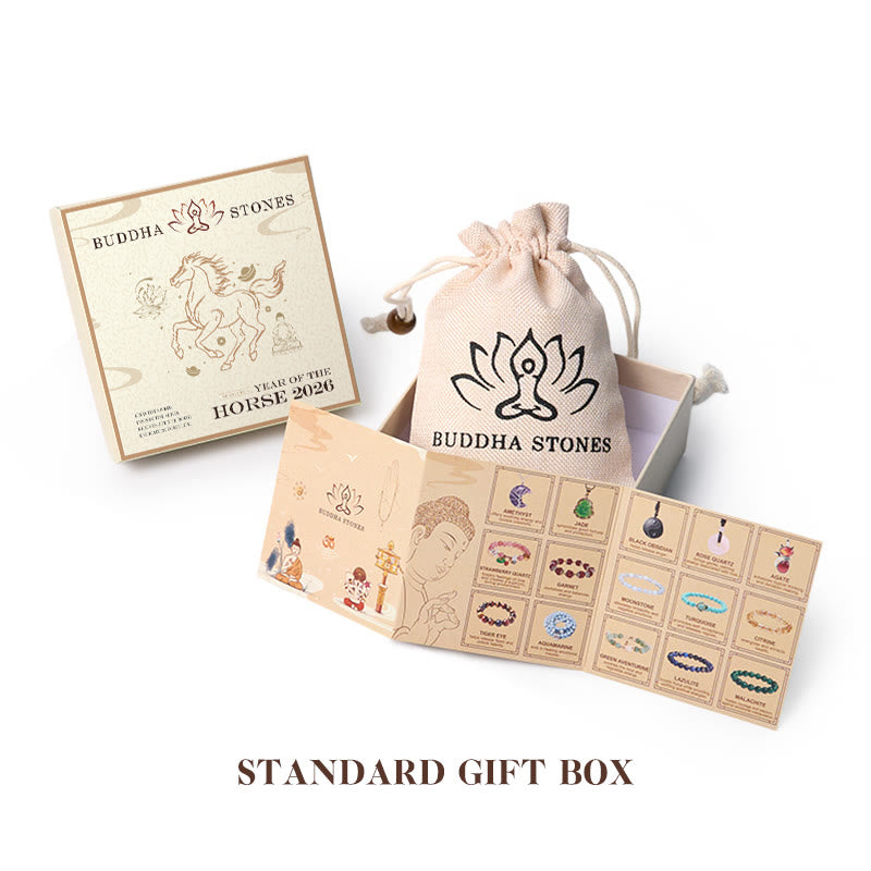 Buddha Stones "May Harmony and Good Fortune Be With You" Bracelet Includes Gift Message Card