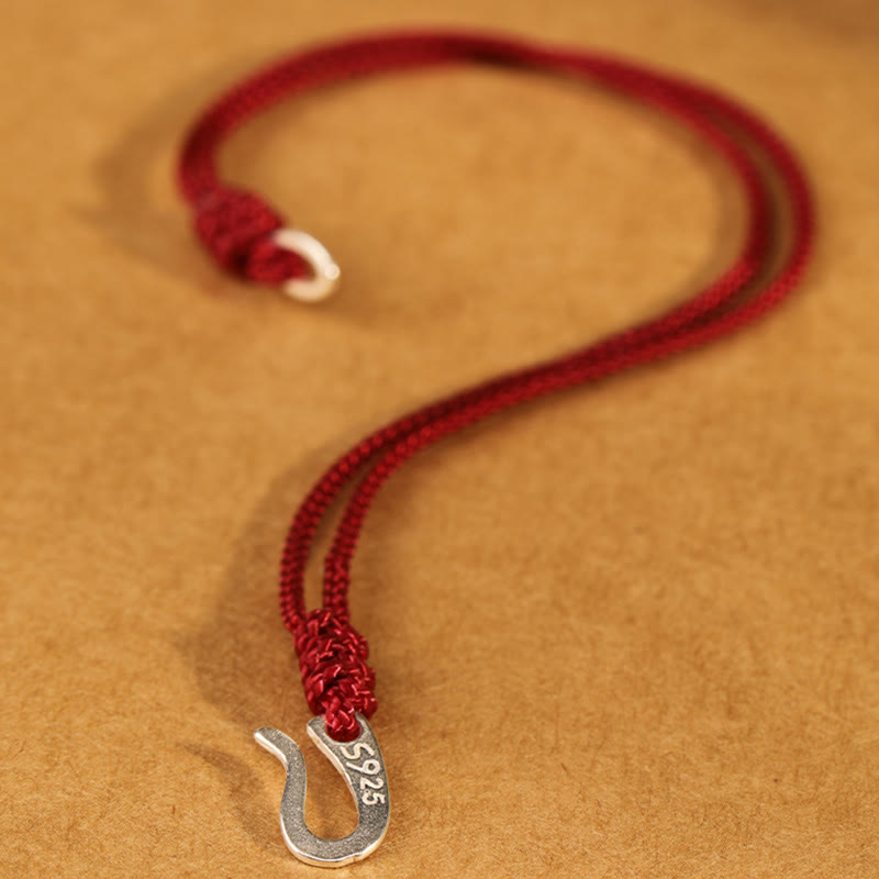 Buddha Stones 925 Sterling Silver Hook Design Red String Strength Colorful Bracelet