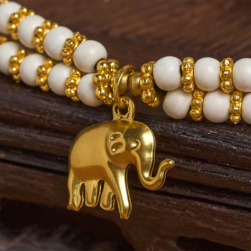 EverestArtStudios Turquoise Elephant Luck Double-layer Plated Copper Strength Bracelet