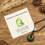 EverestArtstudios "Wishing You Peace and Safety" Peace Buckle Jade Necklace Includes Gift Message Card