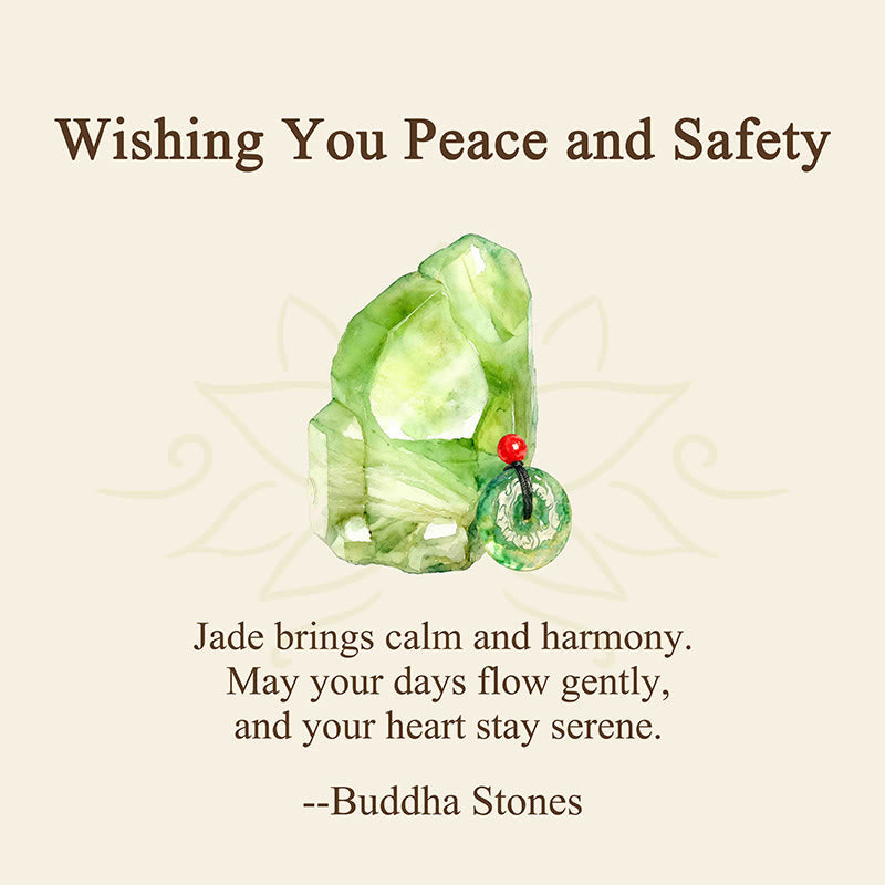 EverestArtstudios "Wishing You Peace and Safety" Peace Buckle Jade Necklace Includes Gift Message Card