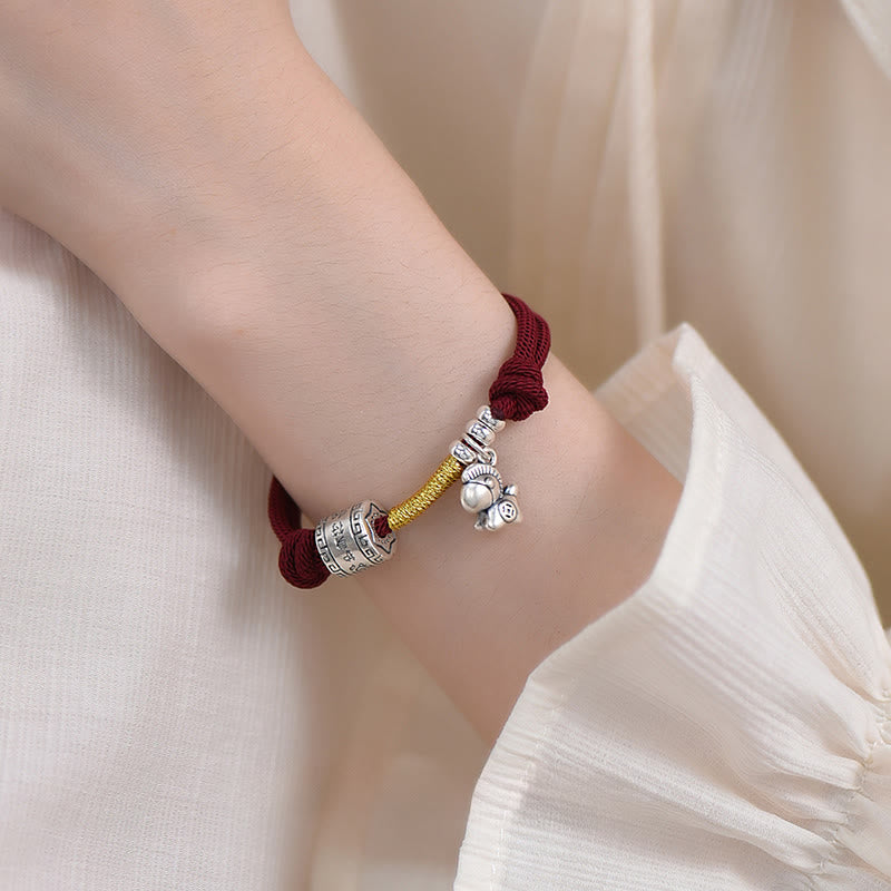 Buddha Stones 999 Sterling Silver Year Of The Horse Lucky Bead Protection Red Rope Bracelet