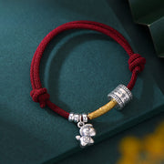 Buddha Stones 999 Sterling Silver Year Of The Horse Lucky Bead Protection Red Rope Bracelet