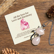 Buddha Stones "Wishing You Love and Kindness" Cat Rose Quartz Necklace Includes Gift Message Card