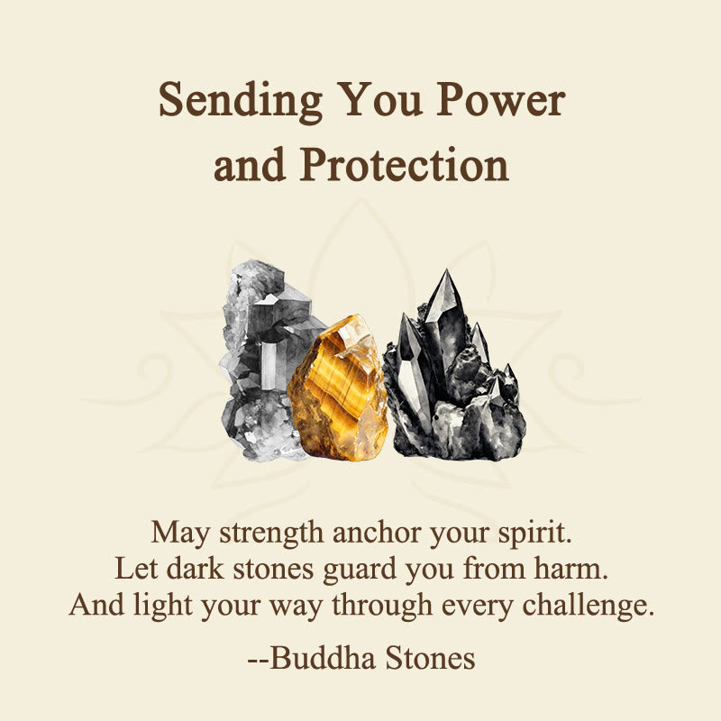 Buddha Stones "Sending You Power and Protection" Tiger's Eye Bracelet Includes Gift Message Card