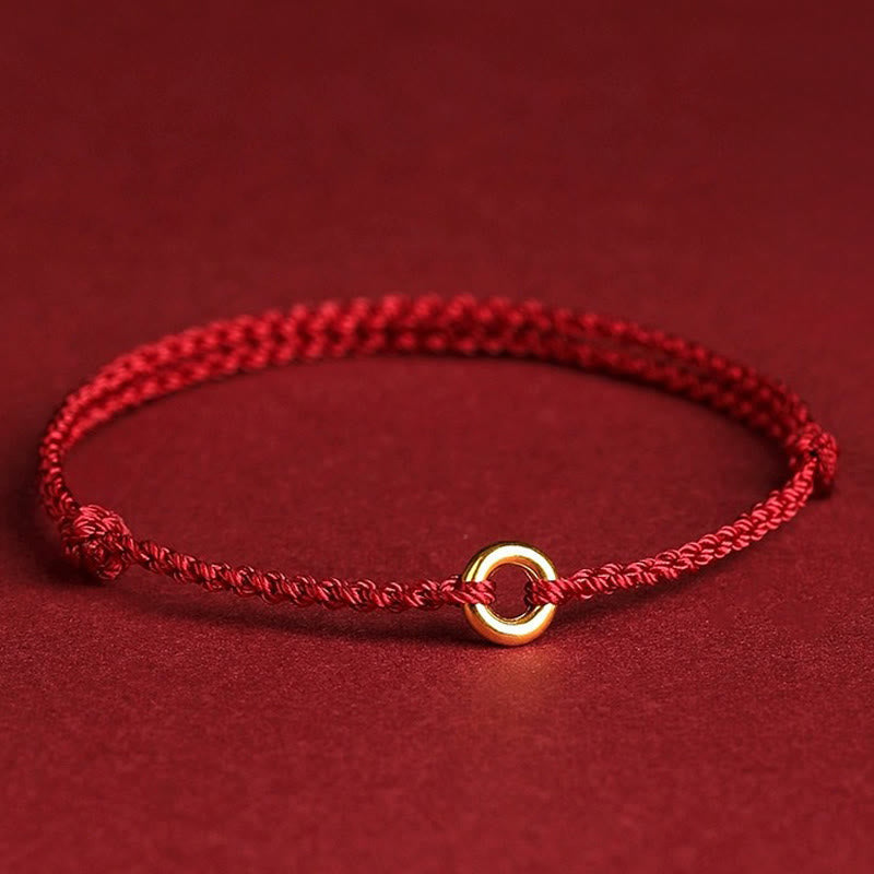EverestArtstudios Small Peace Buckle Braided String Adjustable Connection Bracelet Anklet