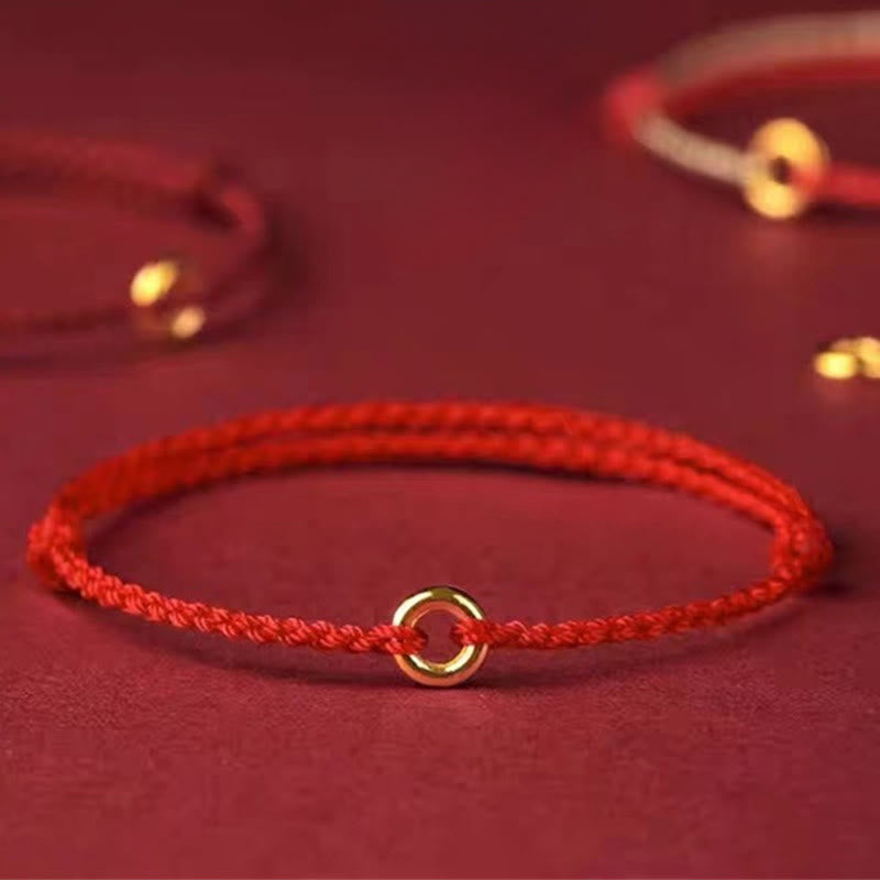 EverestArtstudios Small Peace Buckle Braided String Adjustable Connection Bracelet Anklet