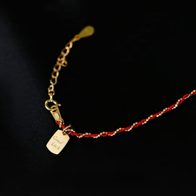 Buddha Stones 925 Sterling Silver Red String Good Luck Bracelet