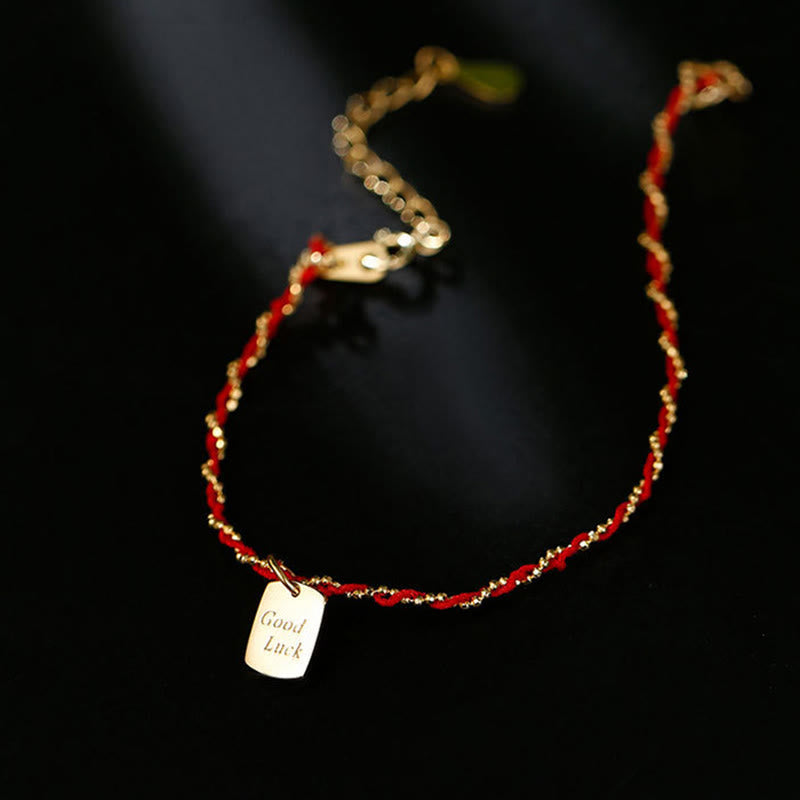 Buddha Stones 925 Sterling Silver Red String Good Luck Bracelet