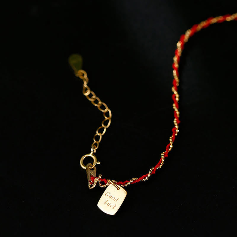 Buddha Stones 925 Sterling Silver Red String Good Luck Bracelet