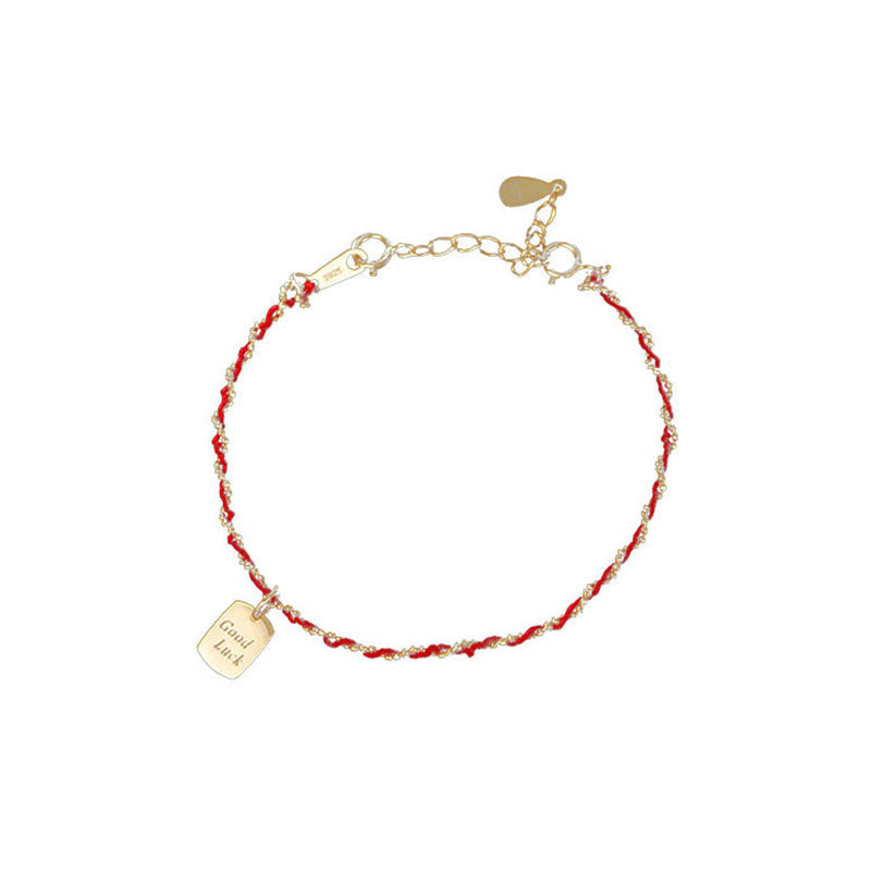 Buddha Stones 925 Sterling Silver Red String Good Luck Bracelet