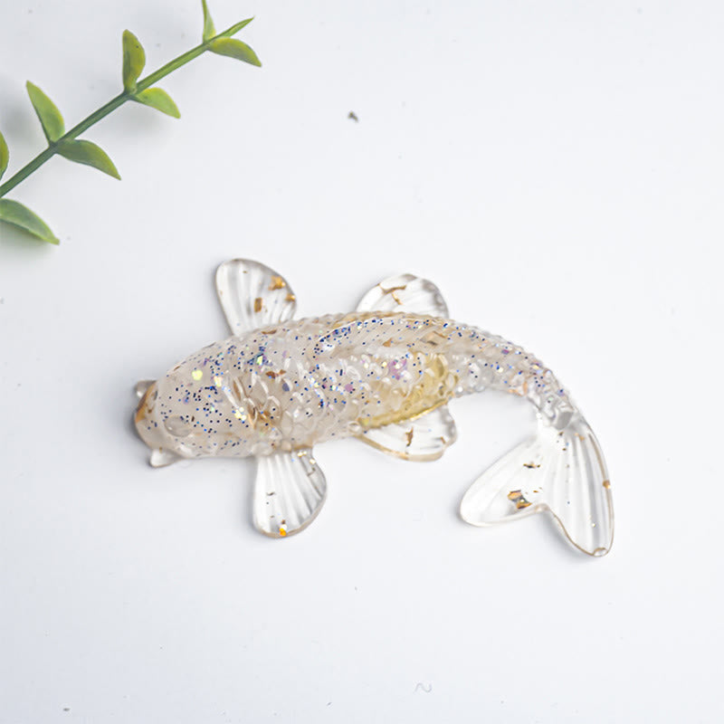 EverestArtStudios Koi Fish Crystal Chip Epoxy Resin Luck Decoration