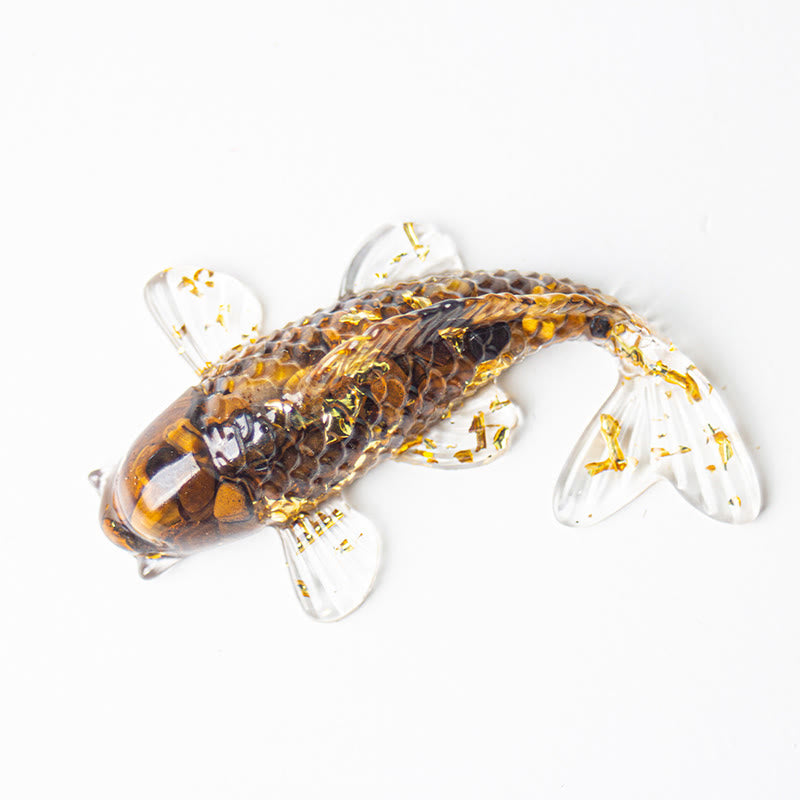 Buddha Stones Koi Fish Crystal Chip Epoxy Resin Luck Decoration