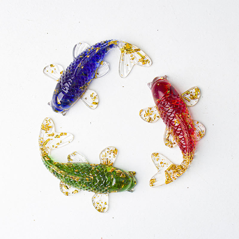 EverestArtStudios Koi Fish Crystal Chip Epoxy Resin Luck Decoration