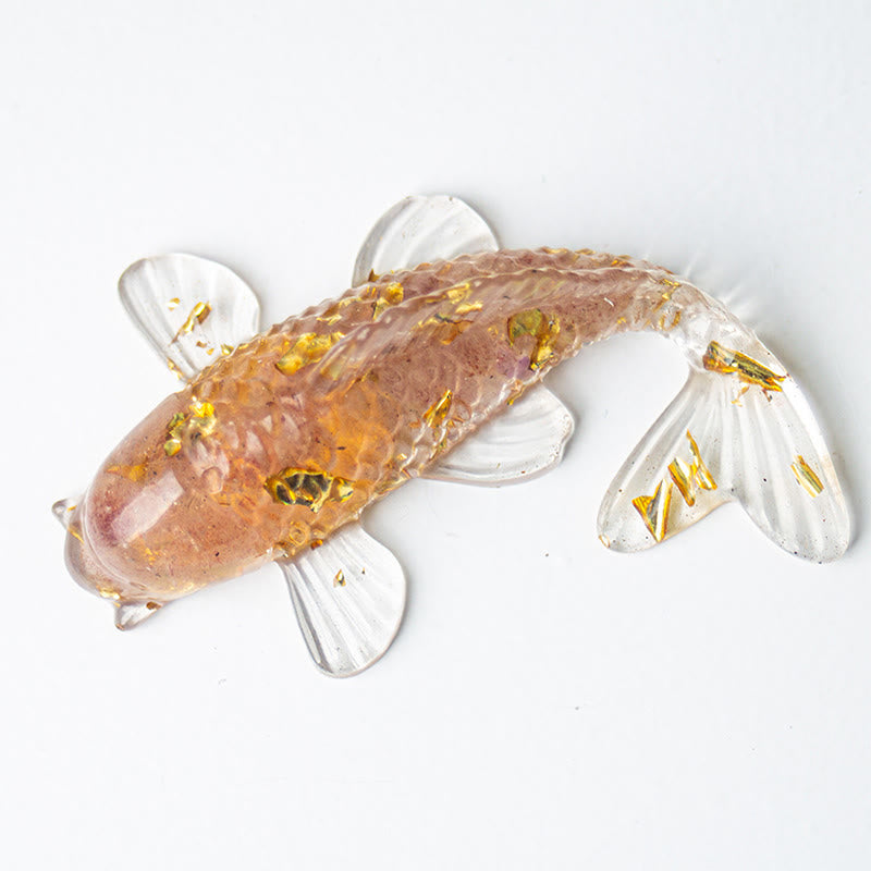 EverestArtStudios Koi Fish Crystal Chip Epoxy Resin Luck Decoration