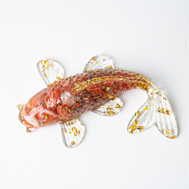EverestArtStudios Koi Fish Crystal Chip Epoxy Resin Luck Decoration