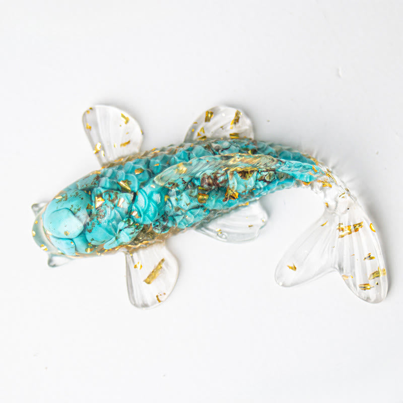 EverestArtStudios Koi Fish Crystal Chip Epoxy Resin Luck Decoration