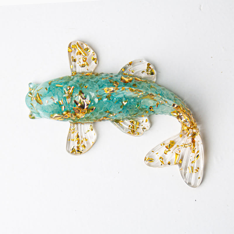 EverestArtStudios Koi Fish Crystal Chip Epoxy Resin Luck Decoration