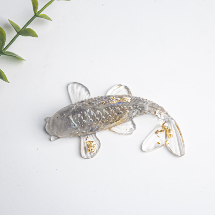 EverestArtStudios Koi Fish Crystal Chip Epoxy Resin Luck Decoration