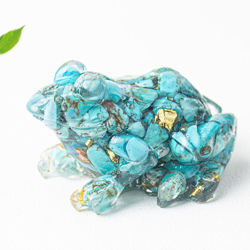 Buddha Stones Crystal Drip Resin Small Frog Passion Decoration Statue