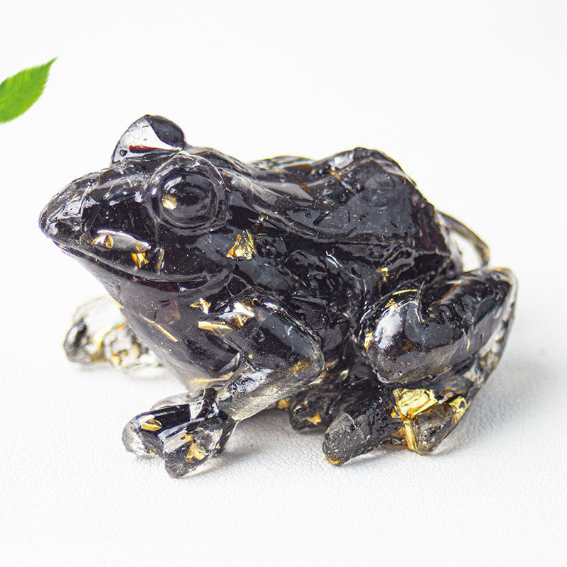 EverestArtStudios Crystal Drip Resin Small Frog Passion Decoration Statue