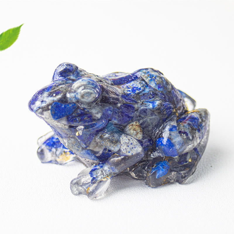EverestArtStudios Crystal Drip Resin Small Frog Passion Decoration Statue