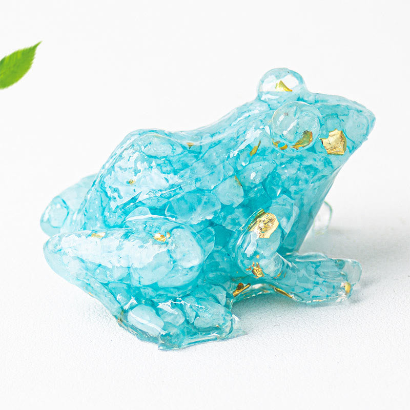 EverestArtStudios Crystal Drip Resin Small Frog Passion Decoration Statue