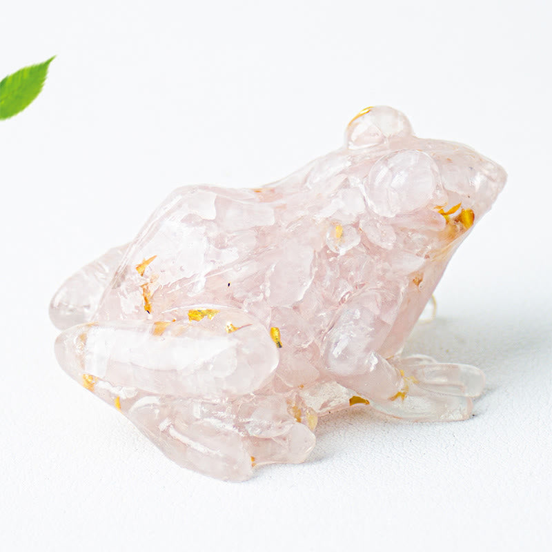 EverestArtStudios Crystal Drip Resin Small Frog Passion Decoration Statue