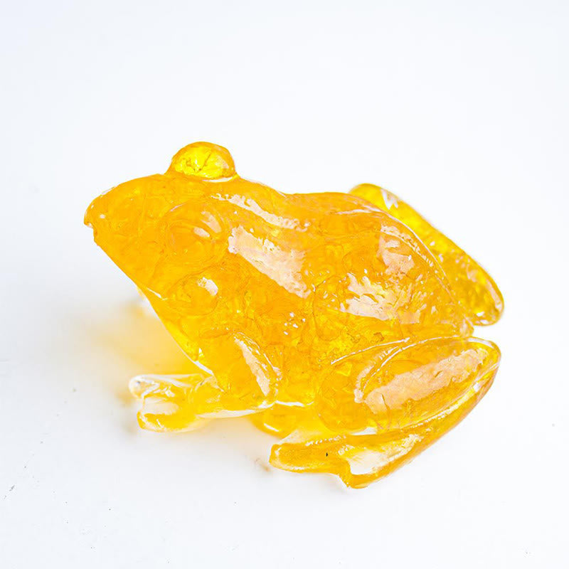 Buddha Stones Crystal Drip Resin Small Frog Passion Decoration Statue