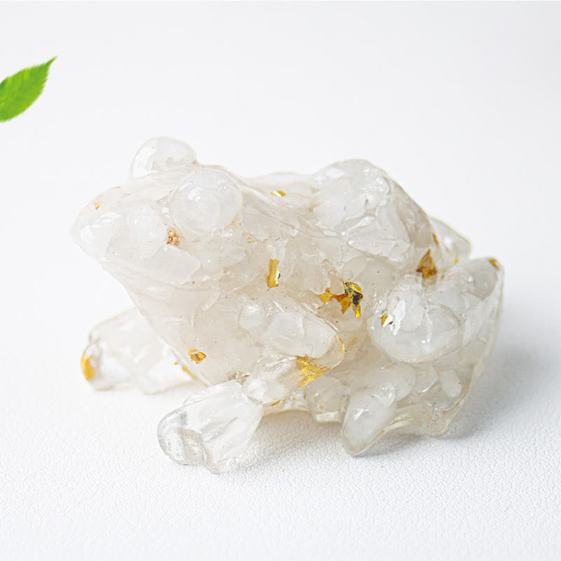 Buddha Stones Crystal Drip Resin Small Frog Passion Decoration Statue