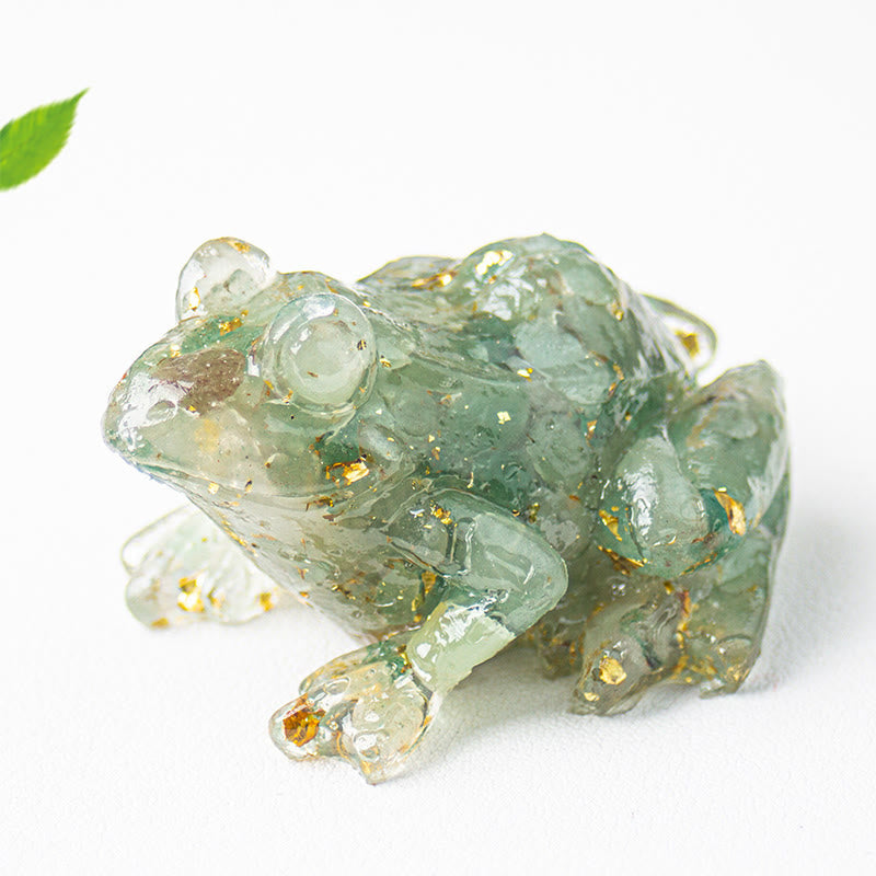 EverestArtStudios Crystal Drip Resin Small Frog Passion Decoration Statue