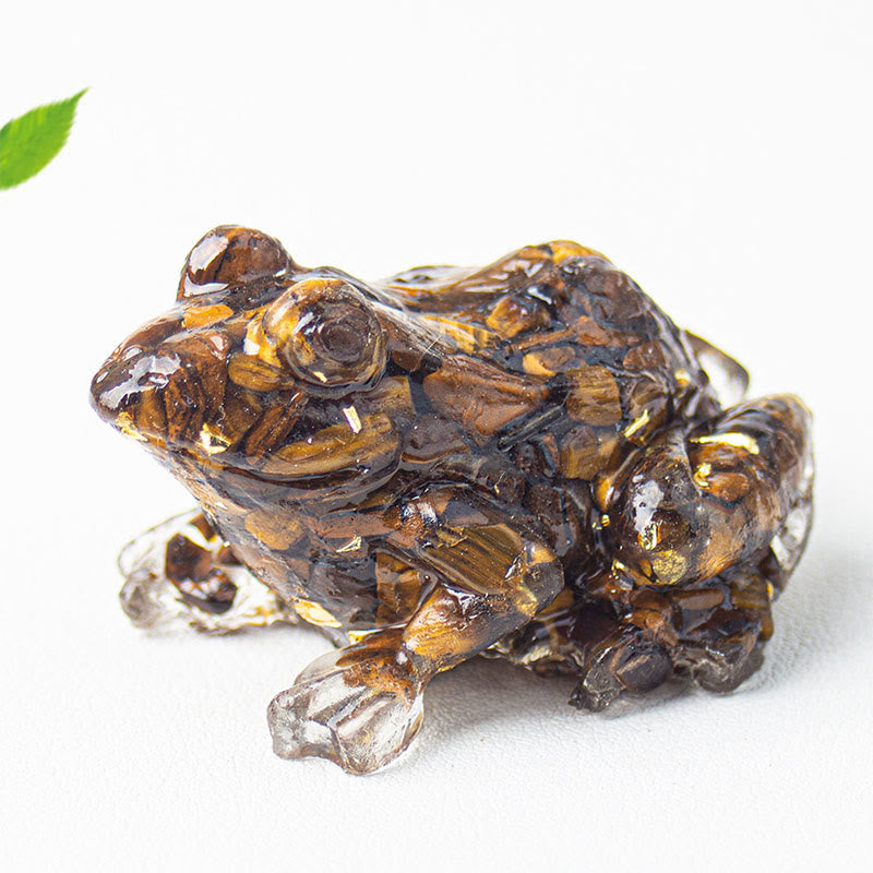 Buddha Stones Crystal Drip Resin Small Frog Passion Decoration Statue