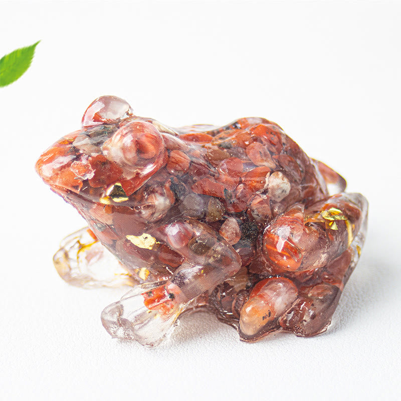 Buddha Stones Crystal Drip Resin Small Frog Passion Decoration Statue