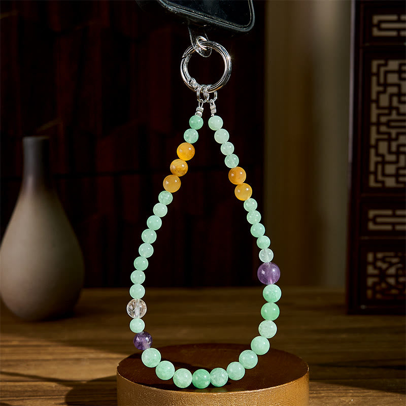 EverestArtstudios Jade Beaded Prosperity Key Chain Phone Hanging Decoration