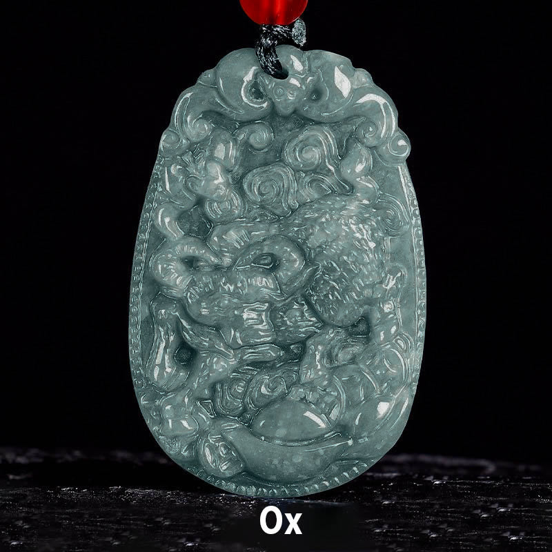 EverestArtstudios Chinese Zodiac Jade Year of the Horse Luck Rope Necklace Pendant