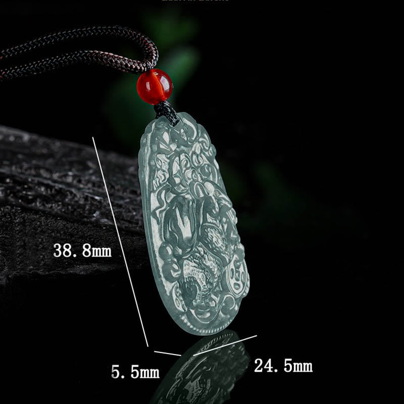 EverestArtstudios Chinese Zodiac Jade Year of the Horse Luck Rope Necklace Pendant